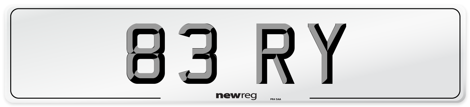 83 RY Number Plate from New Reg